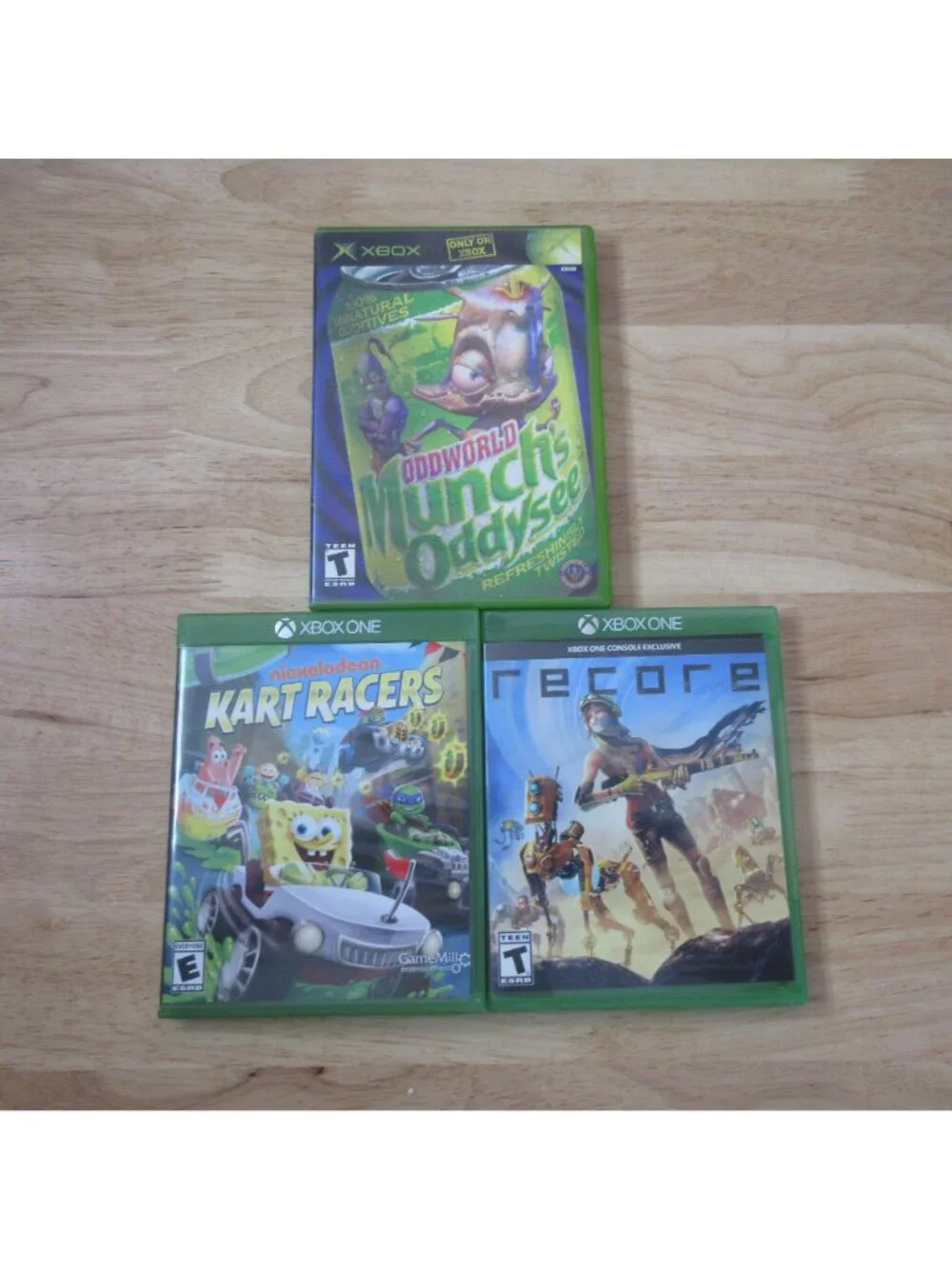 Lot of 3 - Xbox / Xbox One Games - Recore - Kart Racers -Munch's Oddysee
